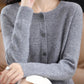 Fashion Merino Wool Cardigan Sweater Women O-Neck Long-sleeve Cashmere Knitwear Spring Autumn Female Clothing Tops