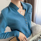 LHZSYY Fall 2024 Women's Wool Cardigan Knitted Jacket Women's 100% Pure Wool Slim Short V-neck Bottom Shirt