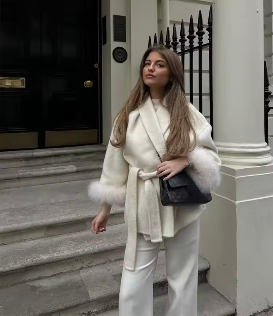 New Women’s Woollen Coat – Short Lace-Up Lapel Cashmere Jacket, Autumn & Winter Fashion Outerwear