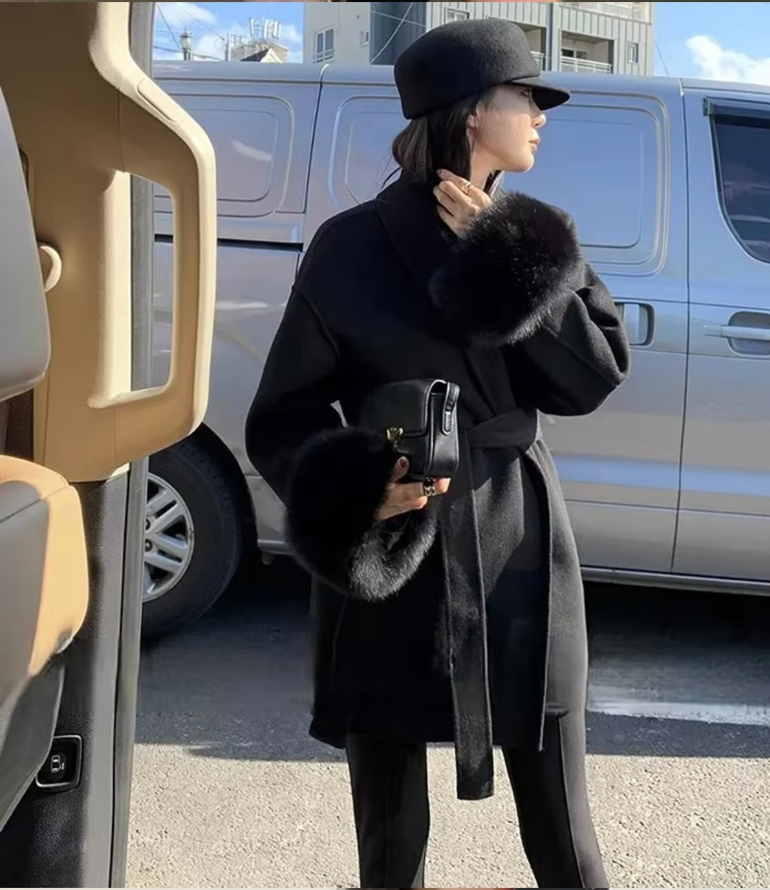 New Women’s Woollen Coat – Short Lace-Up Lapel Cashmere Jacket, Autumn & Winter Fashion Outerwear