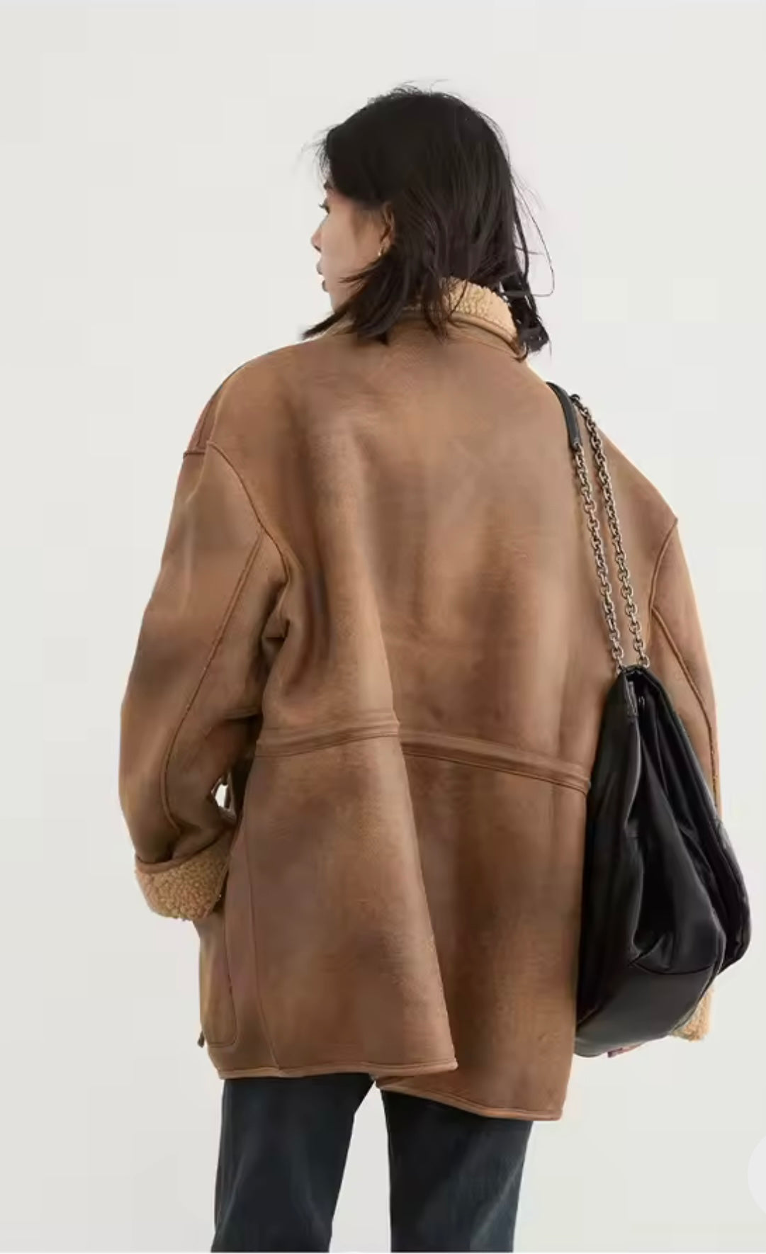 2025 New Retro Loose Vintage Lamb Wool Suede Reversible Thick Coat for Women Winter