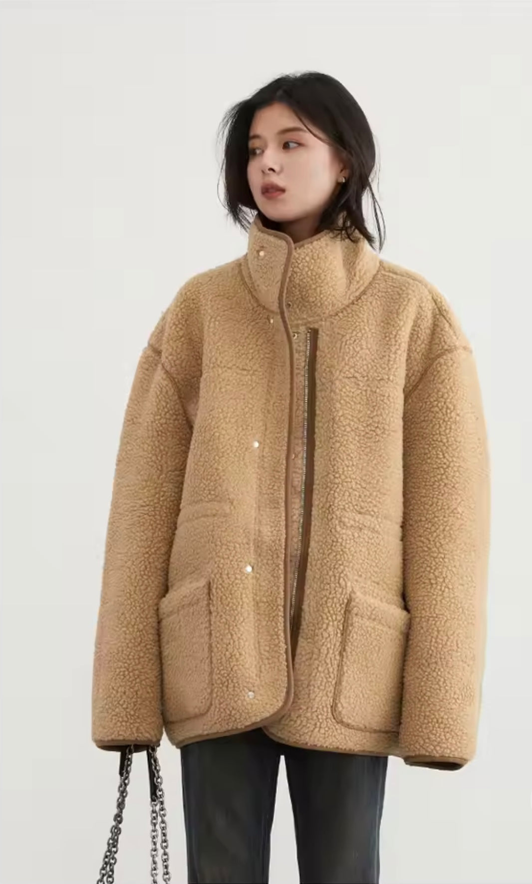 2025 New Retro Loose Vintage Lamb Wool Suede Reversible Thick Coat for Women Winter