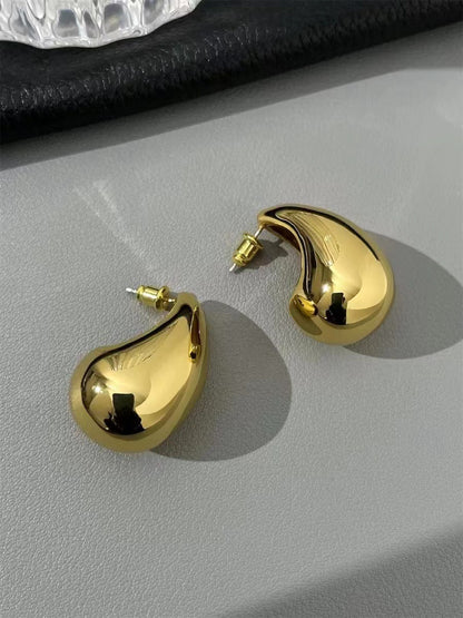 18K Gold Metal Wind Drop Earrings Simple Sweet Cool Style Geometric Personality Ear Jewelry