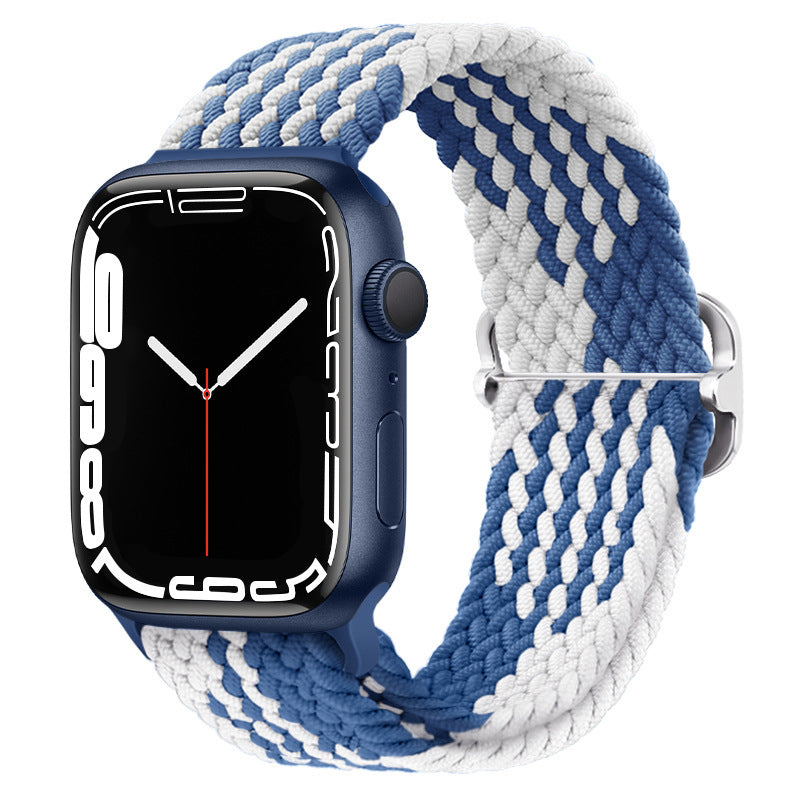 Casual Nylon Braided Elastic Integrated Sliding Buckle Iwatch Watch Strap