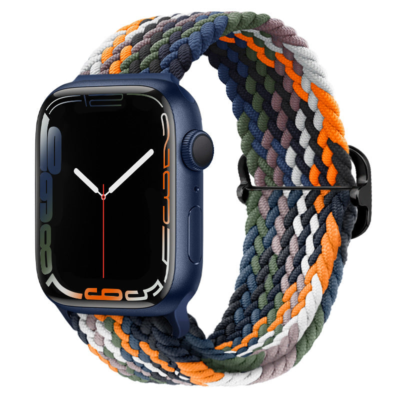 Casual Nylon Braided Elastic Integrated Sliding Buckle Iwatch Watch Strap