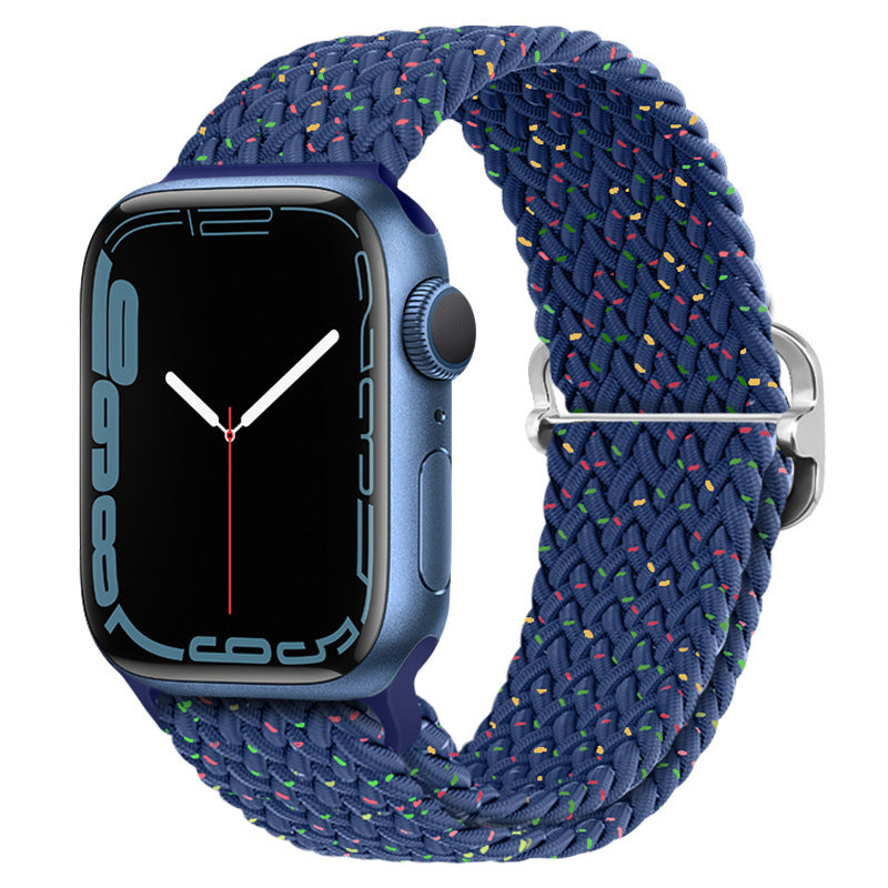 Casual Nylon Braided Elastic Integrated Sliding Buckle Iwatch Watch Strap