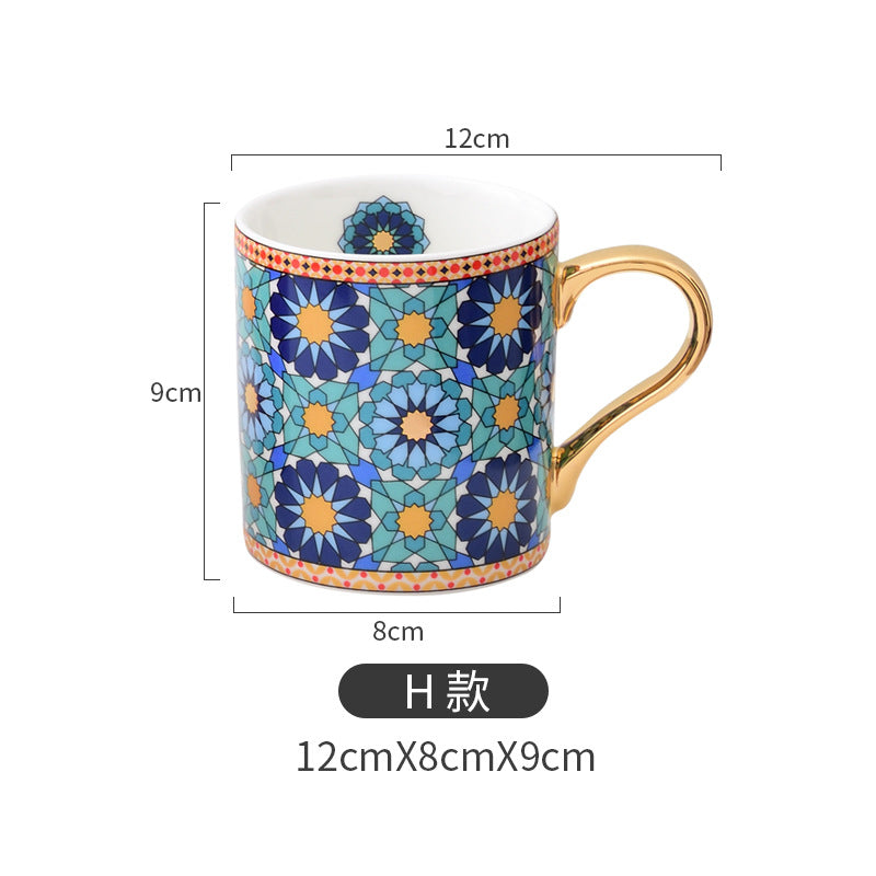 European And American Style Coffee Cup Set European Style Small Luxury Exquisite Afternoon Tea Ceramic Cup Moroccan Mug