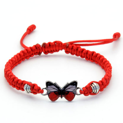 Bracelet papillon couple tissé à la main pour femme