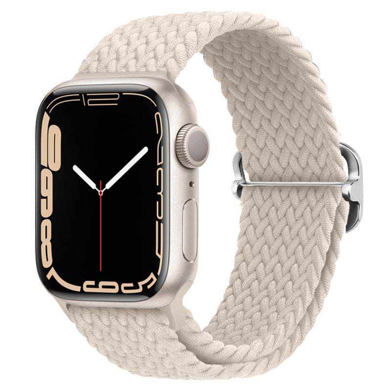 Casual Nylon Braided Elastic Integrated Sliding Buckle Iwatch Watch Strap