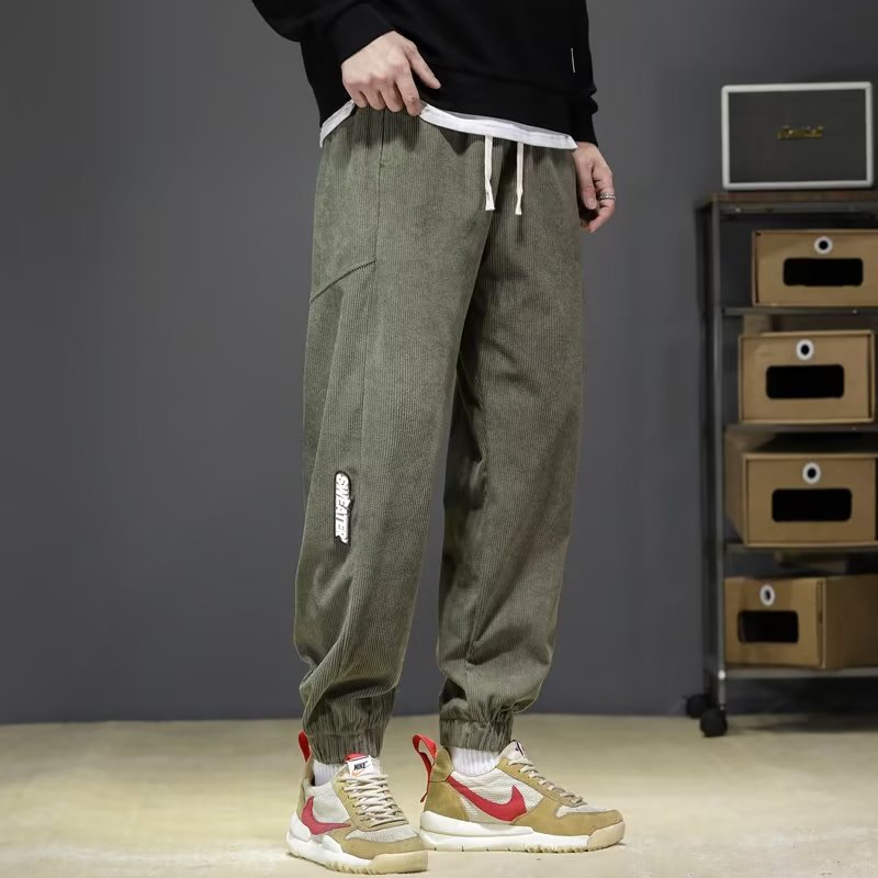 Summer Overalls Men&amp;amp;#039;s Korean Style Trendy Slim-fit Sports Pants Color Matching Ice Silk Cropped Pants With Long Feet Casual Pants