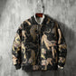 New Men&#039;s Full Body Embroidered Large Size Jacket Coat Casual Long Sleeve Stand Collar Top Loose