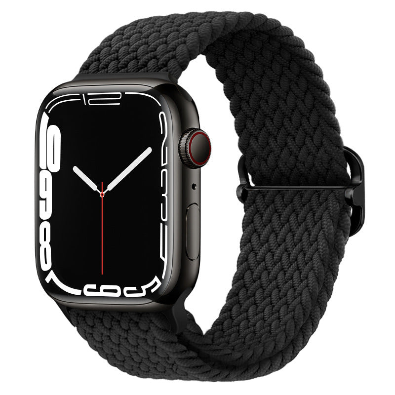 Casual Nylon Braided Elastic Integrated Sliding Buckle Iwatch Watch Strap