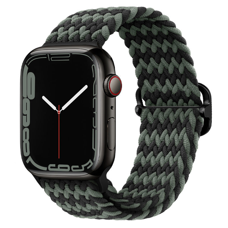 Casual Nylon Braided Elastic Integrated Sliding Buckle Iwatch Watch Strap