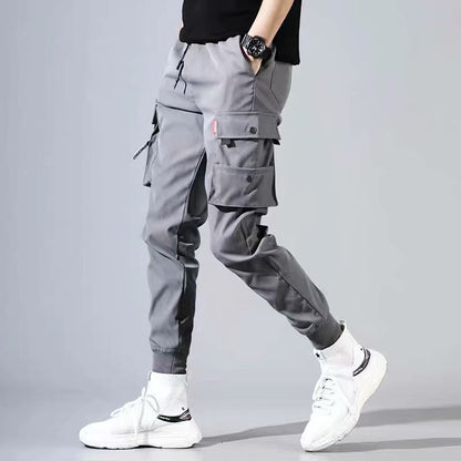 Salopette Ins pour hommes, Leggings multi-poches de marque tendance, pantalons décontractés à neuf points d'automne pour hommes, étudiants, Version coréenne de la tendance 