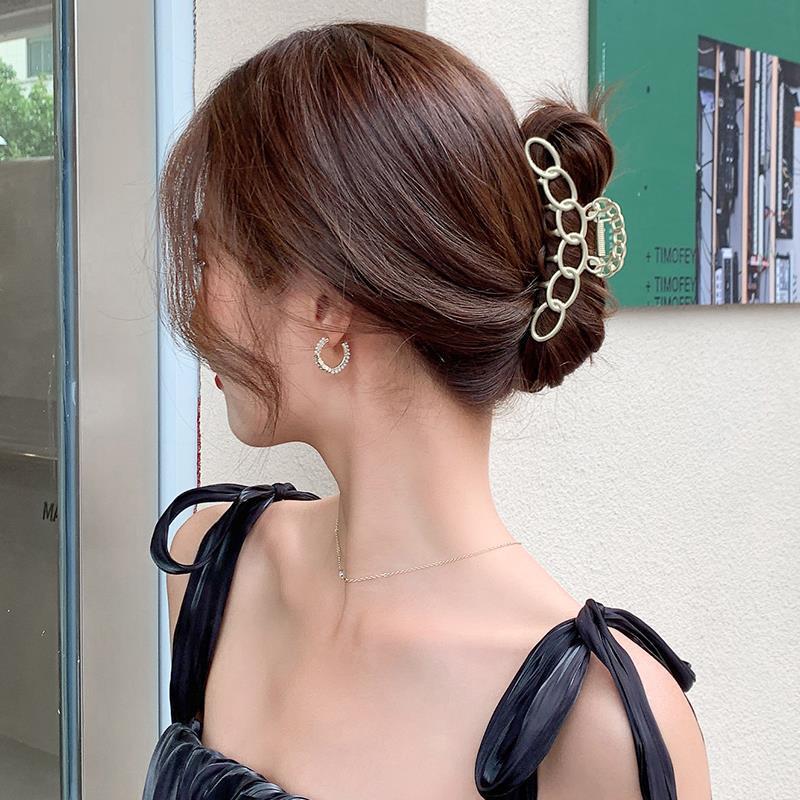 Temperament Sunflower Hairpin Female Disc Hair Summer Head Elegant Catch Shark Clip Large Metal Clip Headdress