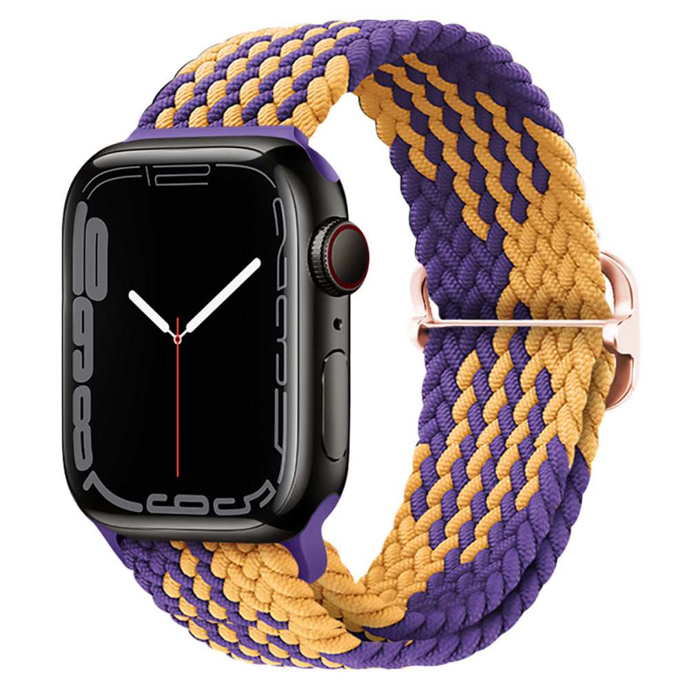 Casual Nylon Braided Elastic Integrated Sliding Buckle Iwatch Watch Strap