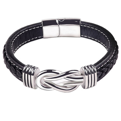 European And American Jewelry Titanium Steel Punk Men's Bracelet Leather Bracelet