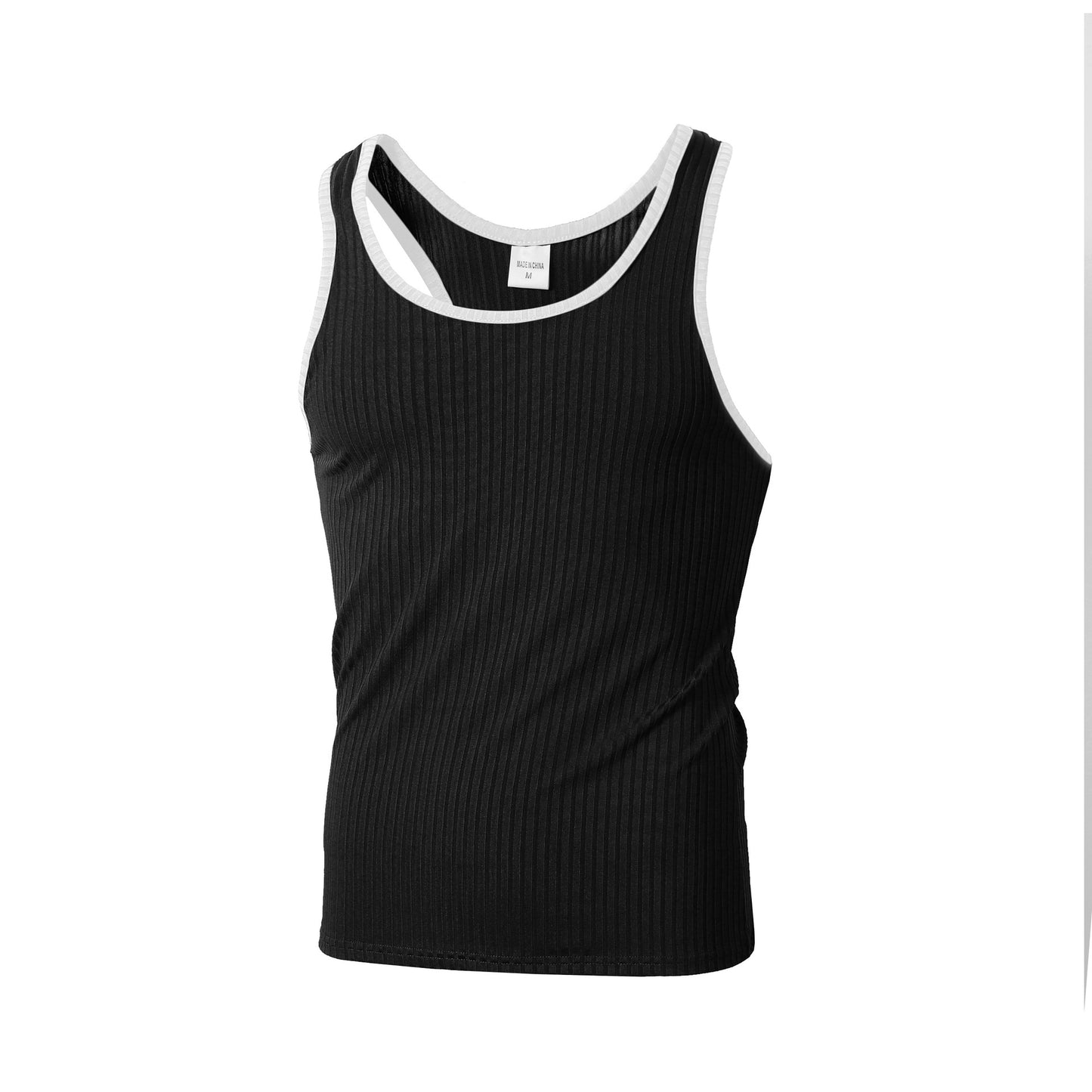 Knitted Vertical Stripes Fitness Sports Slim-fitting Vest