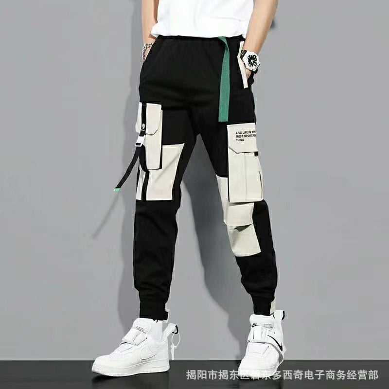 Spring And Autumn New Cotton Japanese Overalls Men&#039;s Tide Brand Loose Men&#039;s Beamed Casual Pants