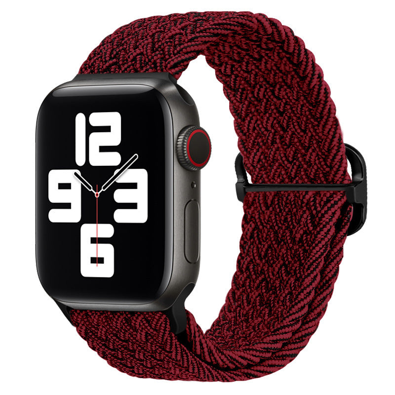 Casual Nylon Braided Elastic Integrated Sliding Buckle Iwatch Watch Strap