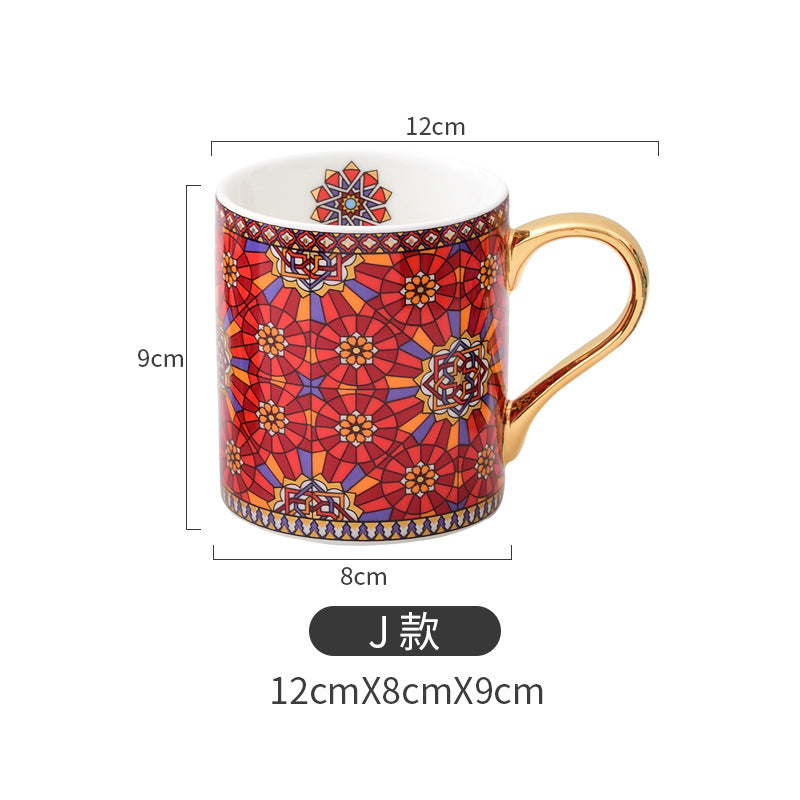 European And American Style Coffee Cup Set European Style Small Luxury Exquisite Afternoon Tea Ceramic Cup Moroccan Mug