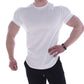 Muscle Boy Cotton Elastic Short-sleeved Men&#039;s Summer Solid Color Sports T-shirt Fitness Sweat-absorbing Round Neck T-shirt