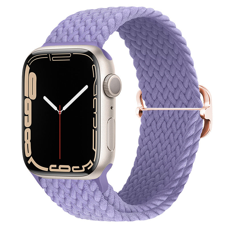 Casual Nylon Braided Elastic Integrated Sliding Buckle Iwatch Watch Strap