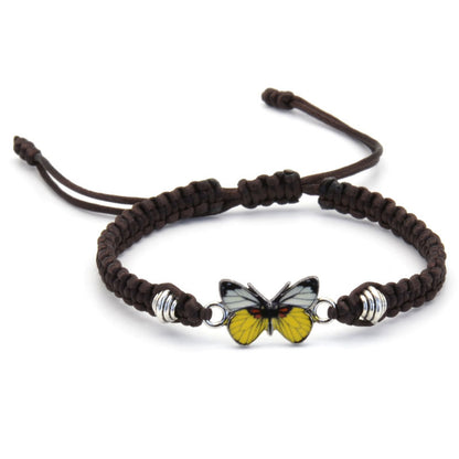 Bracelet papillon couple tissé à la main pour femme