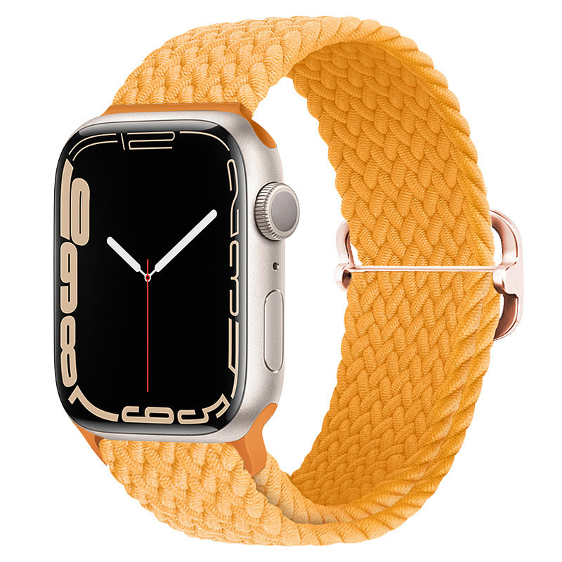 Casual Nylon Braided Elastic Integrated Sliding Buckle Iwatch Watch Strap