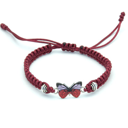 Bracelet papillon couple tissé à la main pour femme