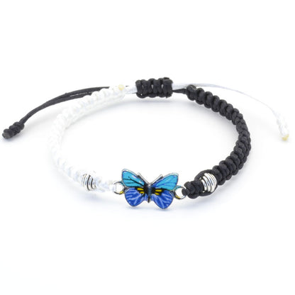 Bracelet papillon couple tissé à la main pour femme