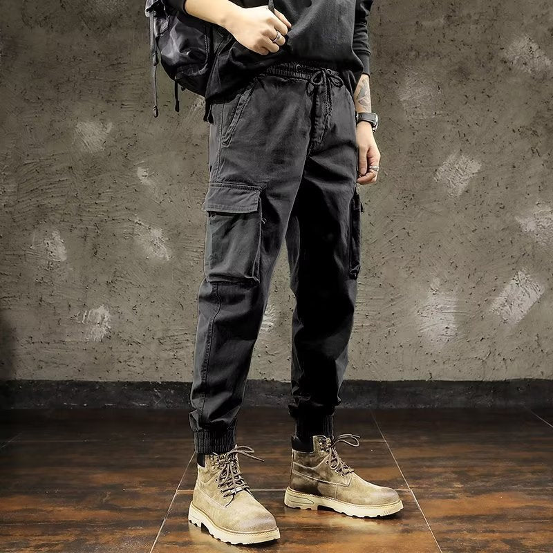 Spring And Autumn New Cotton Japanese Overalls Men&#039;s Tide Brand Loose Men&#039;s Beamed Casual Pants