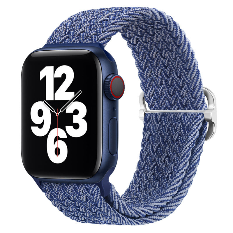 Casual Nylon Braided Elastic Integrated Sliding Buckle Iwatch Watch Strap