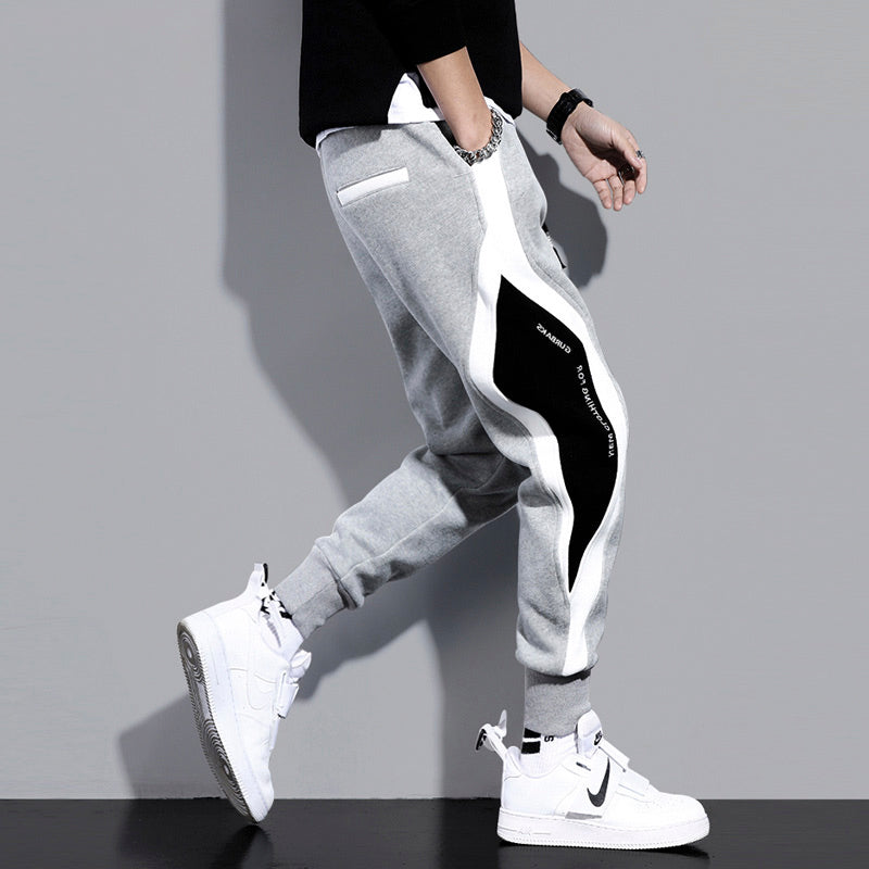 Summer Overalls Men&amp;amp;#039;s Korean Style Trendy Slim-fit Sports Pants Color Matching Ice Silk Cropped Pants With Long Feet Casual Pants