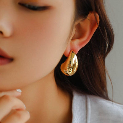 18K Gold Metal Wind Drop Earrings Simple Sweet Cool Style Geometric Personality Ear Jewelry