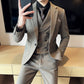 Autumn And Winter British Business Slim Suit Men&#039;s High-end Casual Commuting One-button Woolen Suit Three-piece Suit