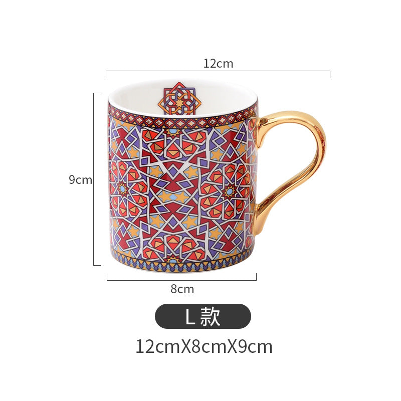 European And American Style Coffee Cup Set European Style Small Luxury Exquisite Afternoon Tea Ceramic Cup Moroccan Mug