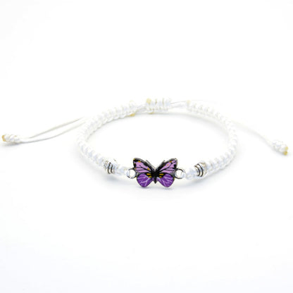 Bracelet papillon couple tissé à la main pour femme