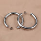 New Fashion Simple Earrings Round Hollow Wire Earrings Titanium Steel Ear Buckle Thick Earrings Ear Jewelry Female Explosive Style