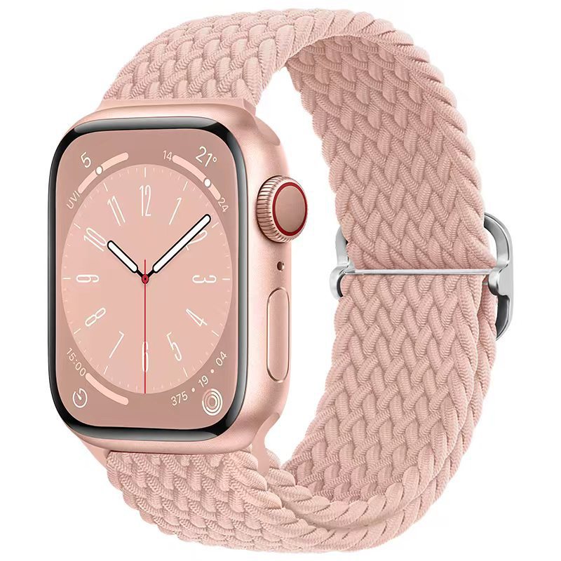 Casual Nylon Braided Elastic Integrated Sliding Buckle Iwatch Watch Strap