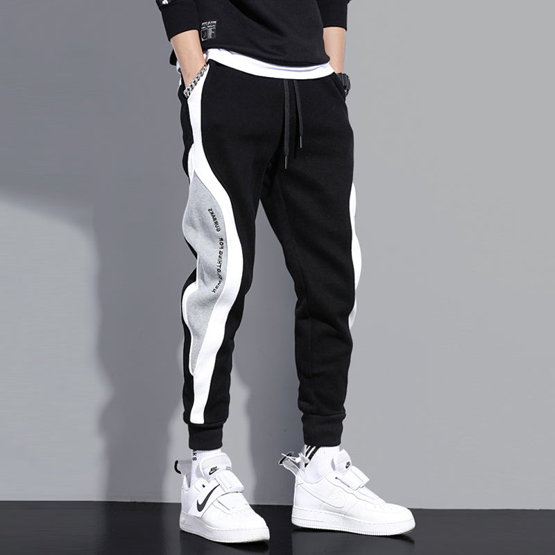 Summer Overalls Men&amp;amp;#039;s Korean Style Trendy Slim-fit Sports Pants Color Matching Ice Silk Cropped Pants With Long Feet Casual Pants