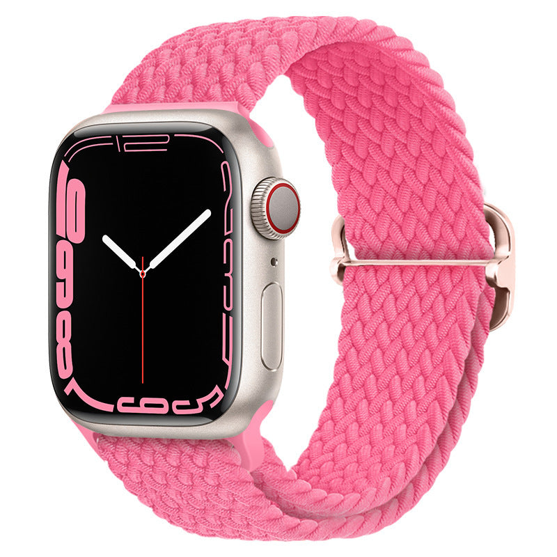 Casual Nylon Braided Elastic Integrated Sliding Buckle Iwatch Watch Strap