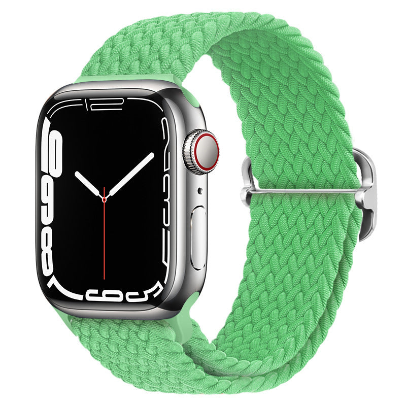 Casual Nylon Braided Elastic Integrated Sliding Buckle Iwatch Watch Strap