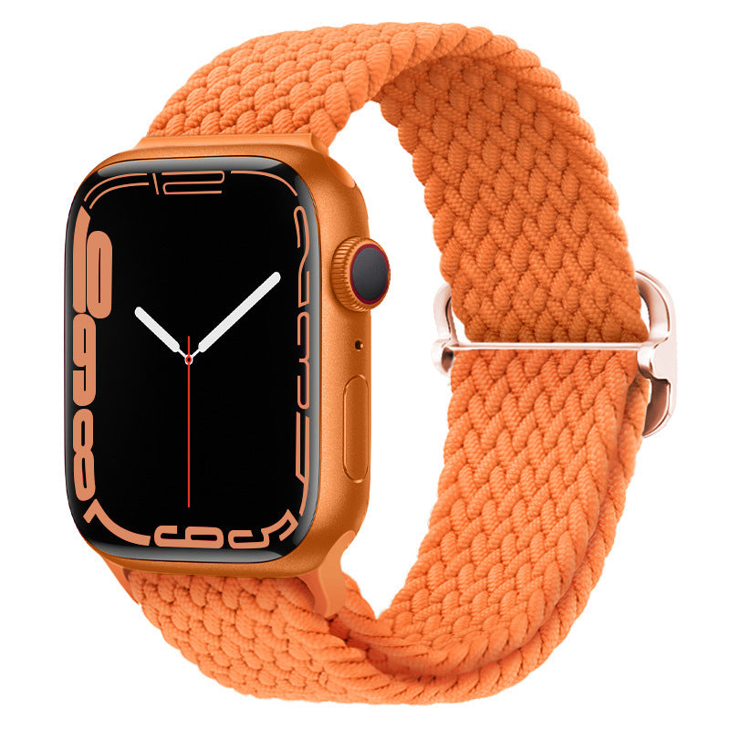 Casual Nylon Braided Elastic Integrated Sliding Buckle Iwatch Watch Strap