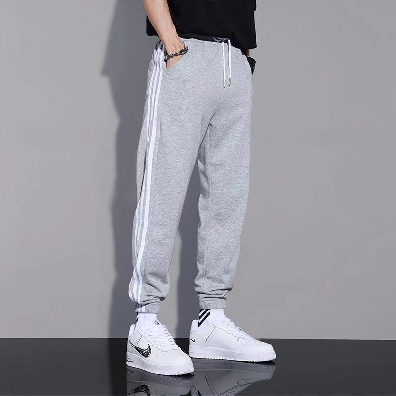 Summer Overalls Men&amp;amp;#039;s Korean Style Trendy Slim-fit Sports Pants Color Matching Ice Silk Cropped Pants With Long Feet Casual Pants