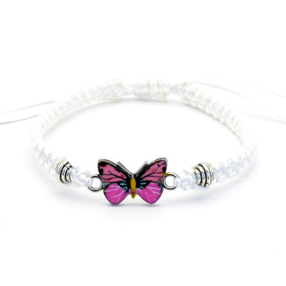 Bracelet papillon couple tissé à la main pour femme