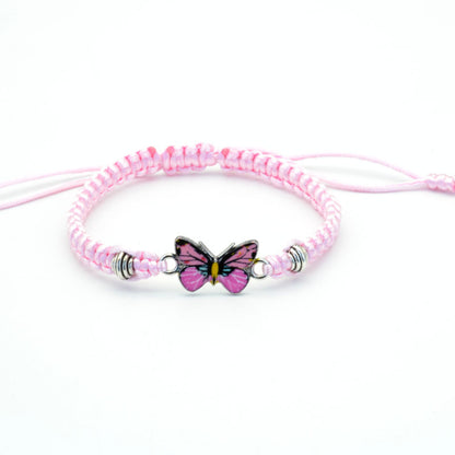 Bracelet papillon couple tissé à la main pour femme