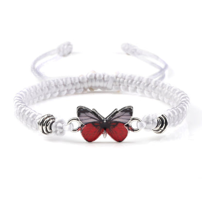 Bracelet papillon couple tissé à la main pour femme