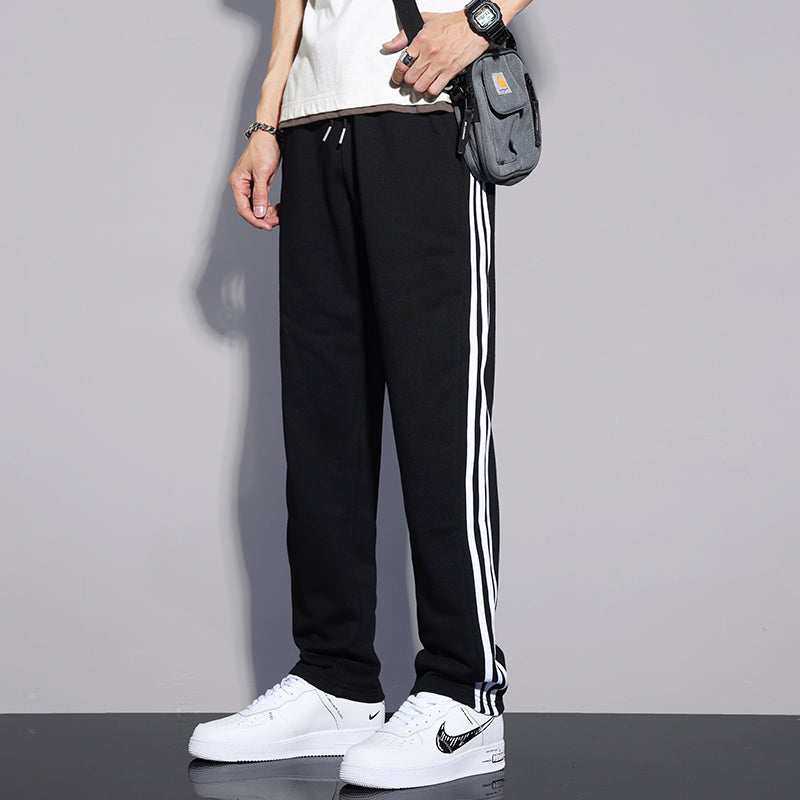 Summer Overalls Men&amp;amp;#039;s Korean Style Trendy Slim-fit Sports Pants Color Matching Ice Silk Cropped Pants With Long Feet Casual Pants