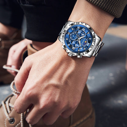 Montre à Quartz multifonctionnelle de haute qualité pour hommes, étanche et lumineuse